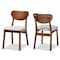 Baxton Studio Damara Mid-Century Modern Grey Fabric and Walnut Brown Finished Wood 2-Piece Dining Chair Set 183-11645-Zoro - alternate 1